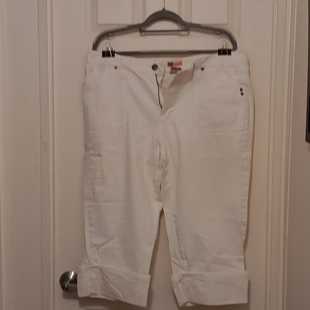 Womens white Denim capris